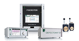 Non-destructive eddy current testing of long products with DEFECTOMAT