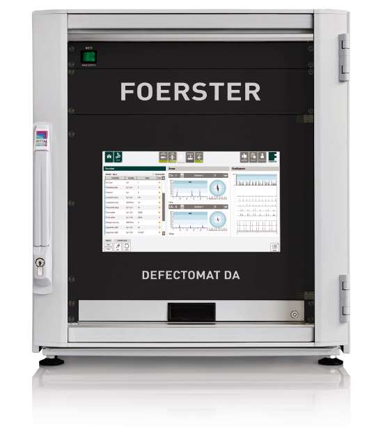 Non-destructive eddy current testing of long products with DEFECTOMAT
